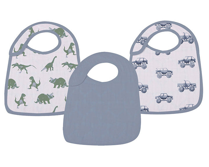 Rough Terrain Cotton Snap Bibs 3 Pack