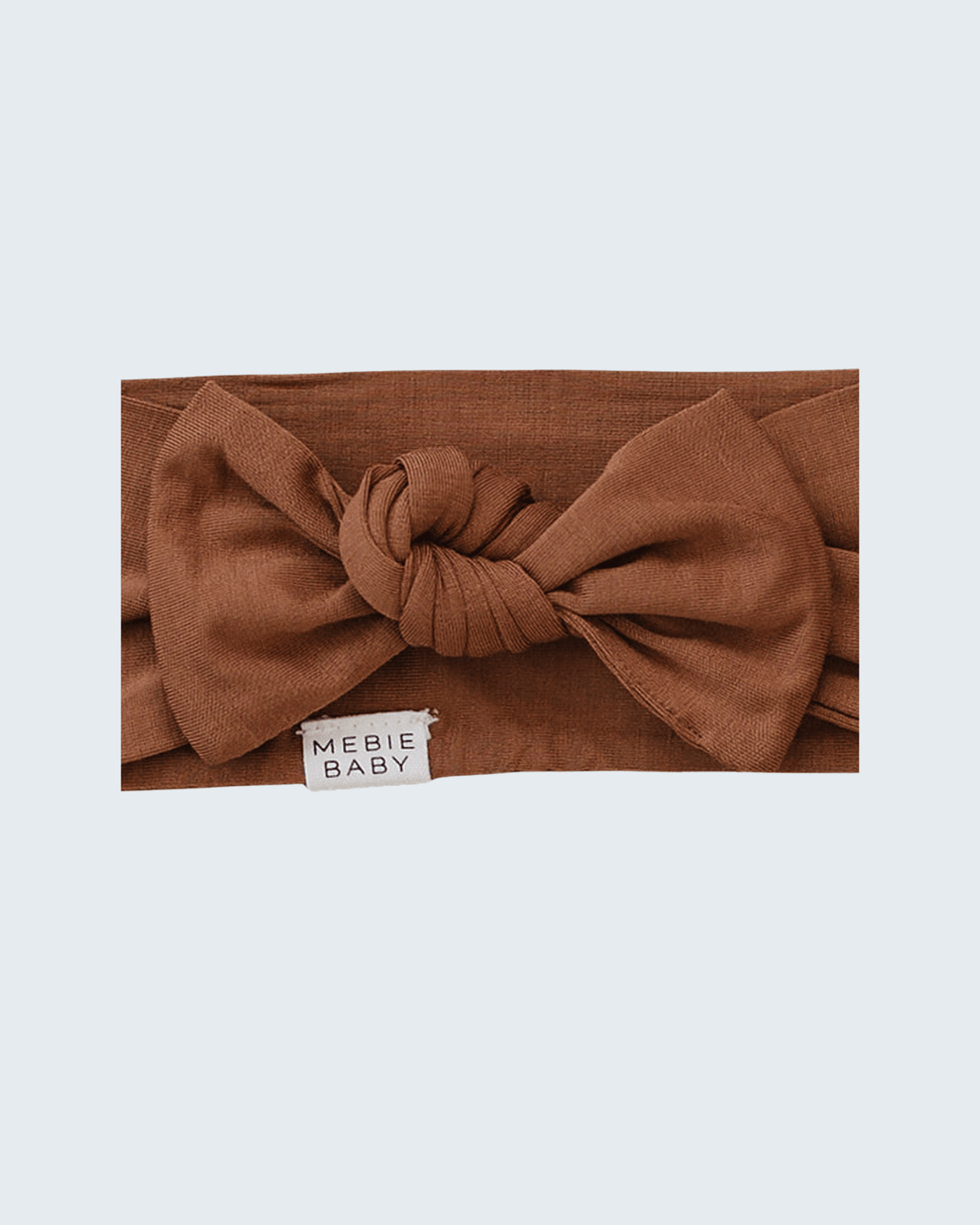 Rust bamboo head wrap with knotted bow at center