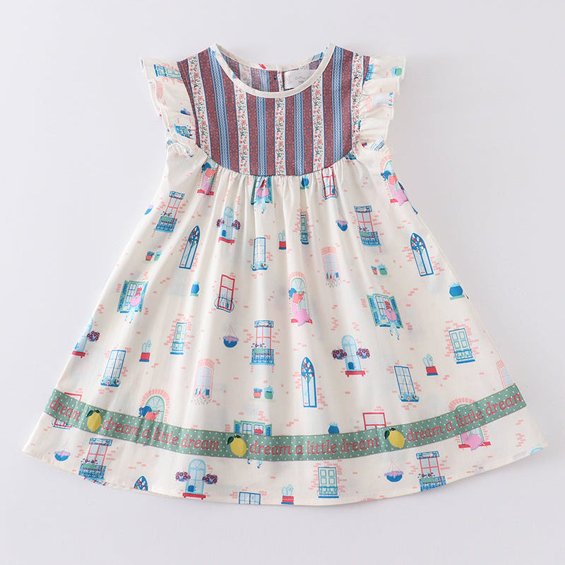 Platinum Balcony Ruffle Dress