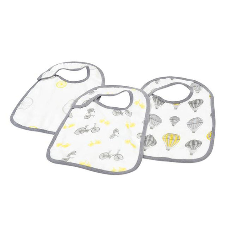 Traveler Bamboo Muslin Snap Bibs 3 Pack