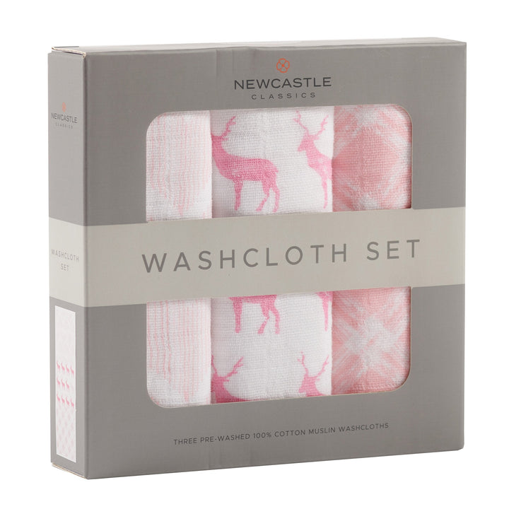 Pop of Pink Washcloth set 3 Pack