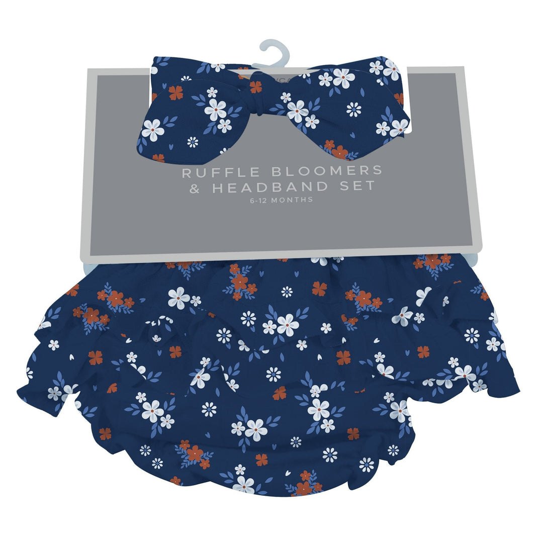 Serenity Floral Bamboo Bloomers Headband Set