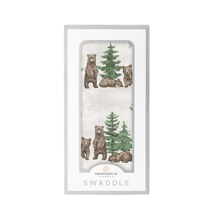 Bamboo Bear Print Swaddle