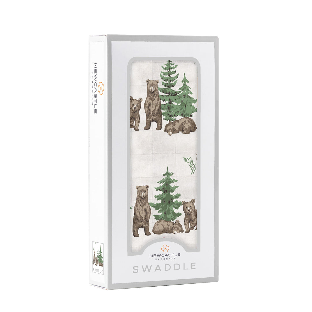 Bamboo Bear Print Swaddle