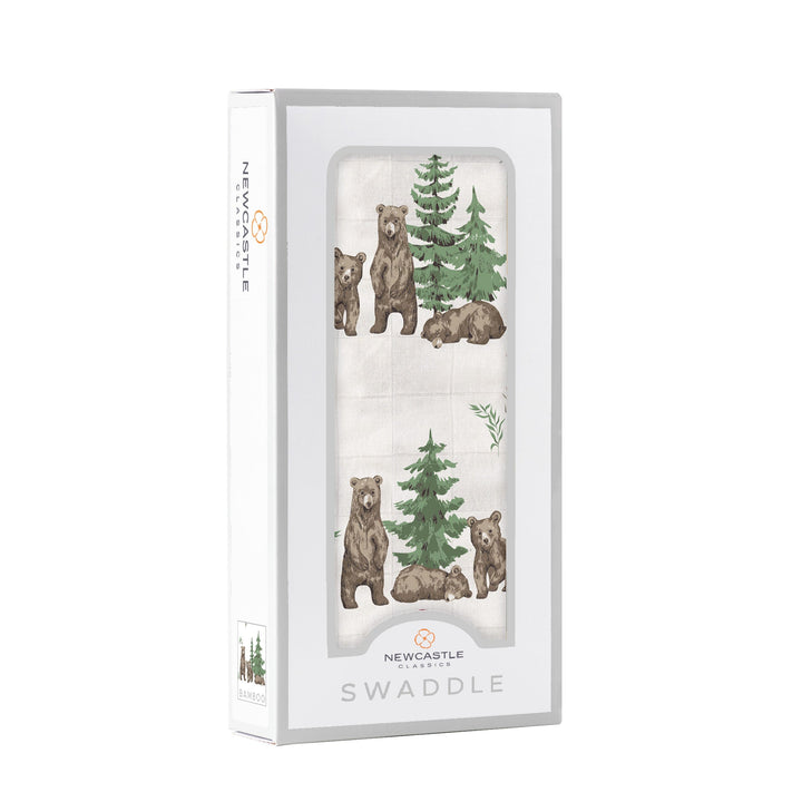 Bamboo Bear Print Swaddle