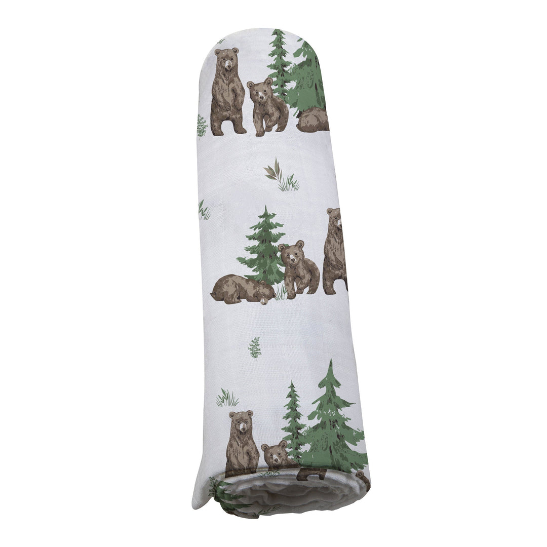 Bamboo Bear Print Swaddle