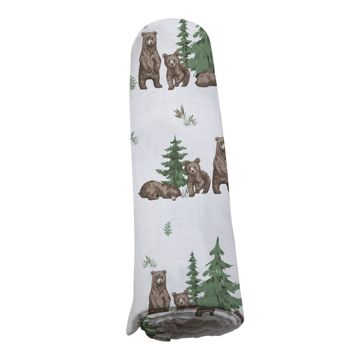 Bamboo Bear Print Swaddle