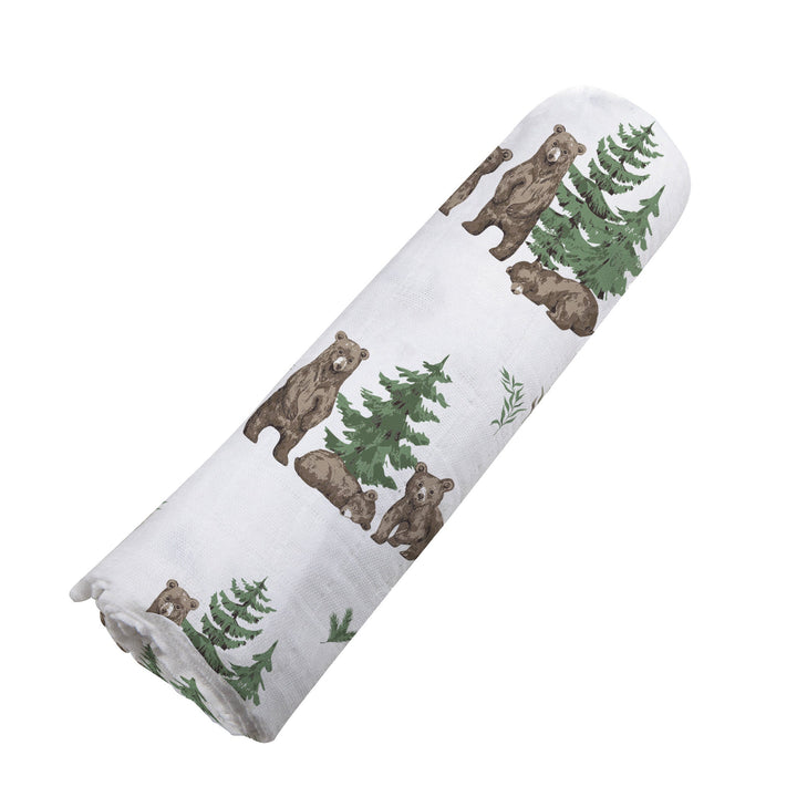 Bamboo Bear Print Swaddle