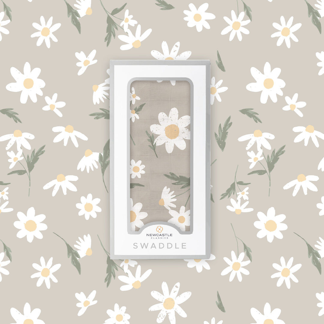 Daisy Print Bamboo Swaddle