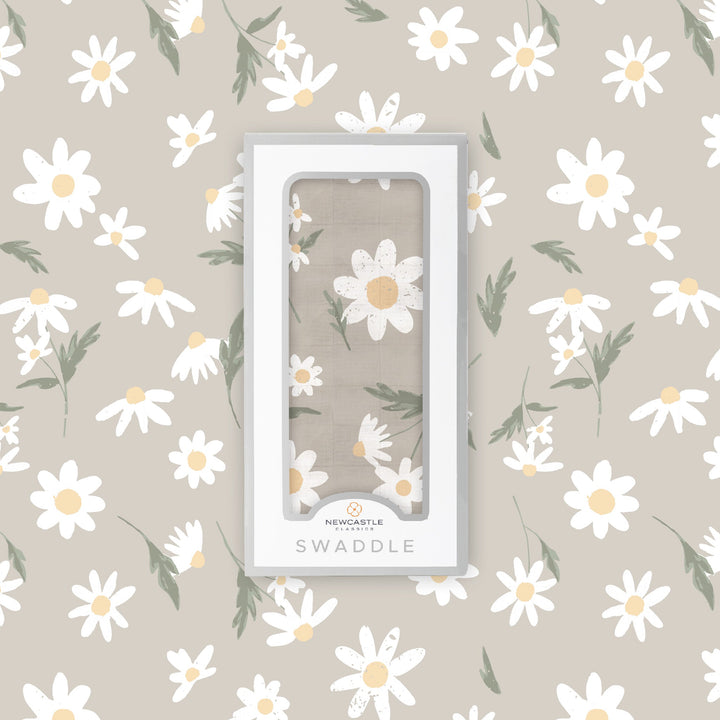 Daisy Print Bamboo Swaddle
