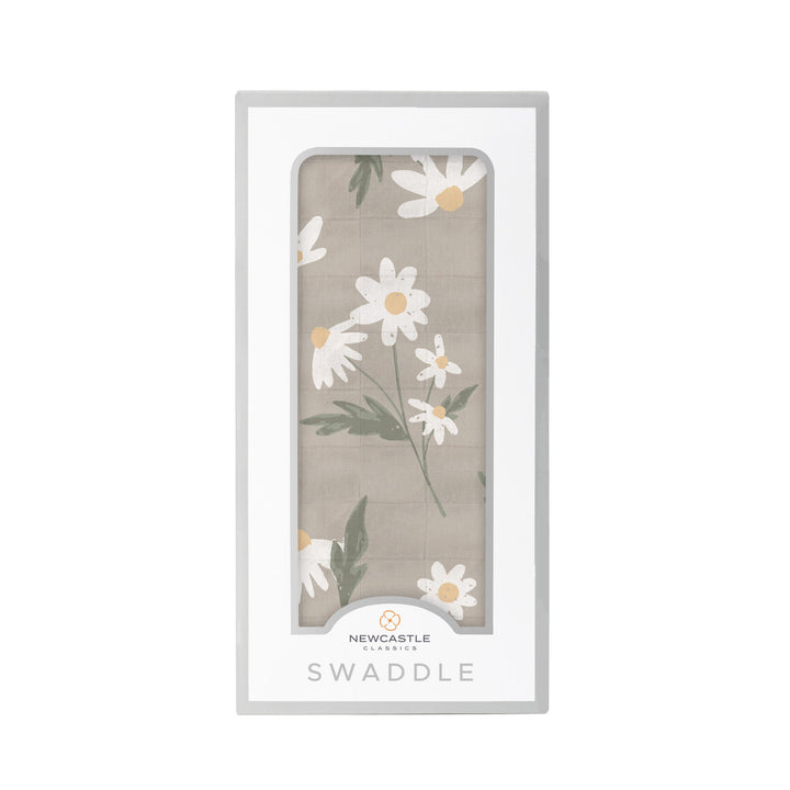 Daisy Print Bamboo Swaddle