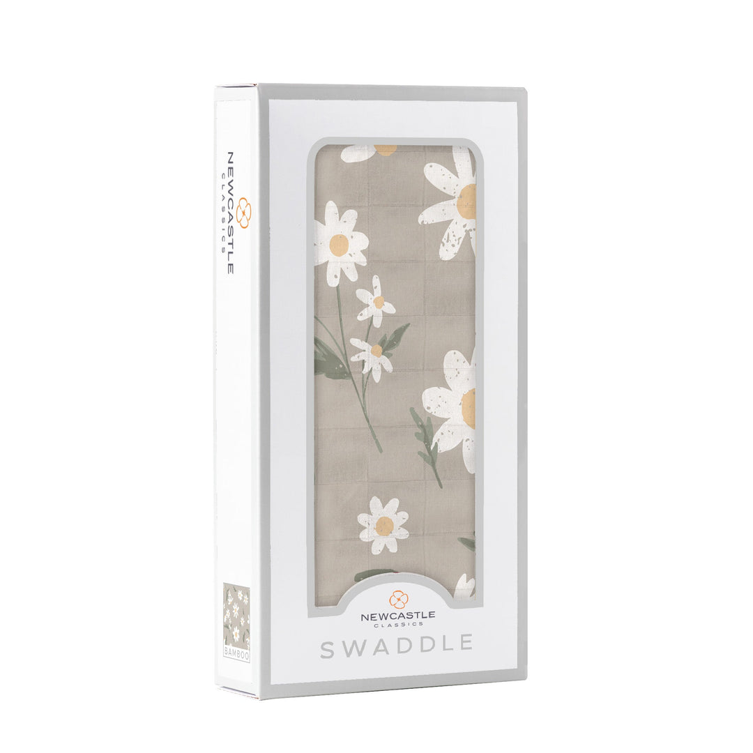 Daisy Print Bamboo Swaddle
