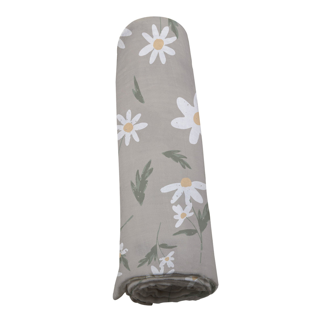Daisy Print Bamboo Swaddle