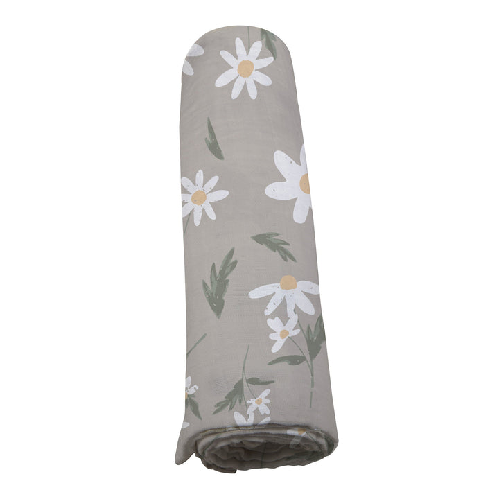 Daisy Print Bamboo Swaddle