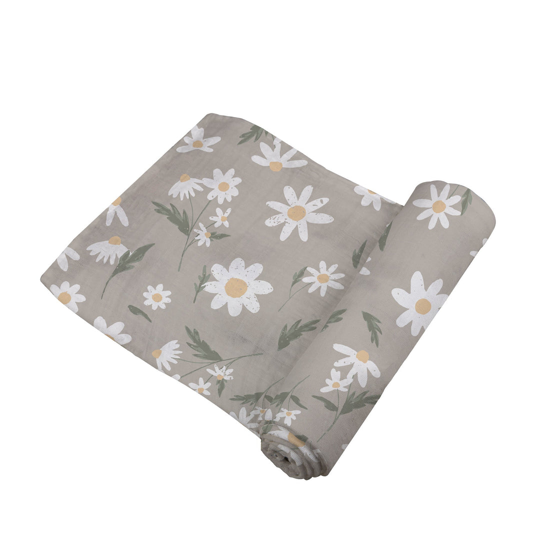 Daisy Print Bamboo Swaddle