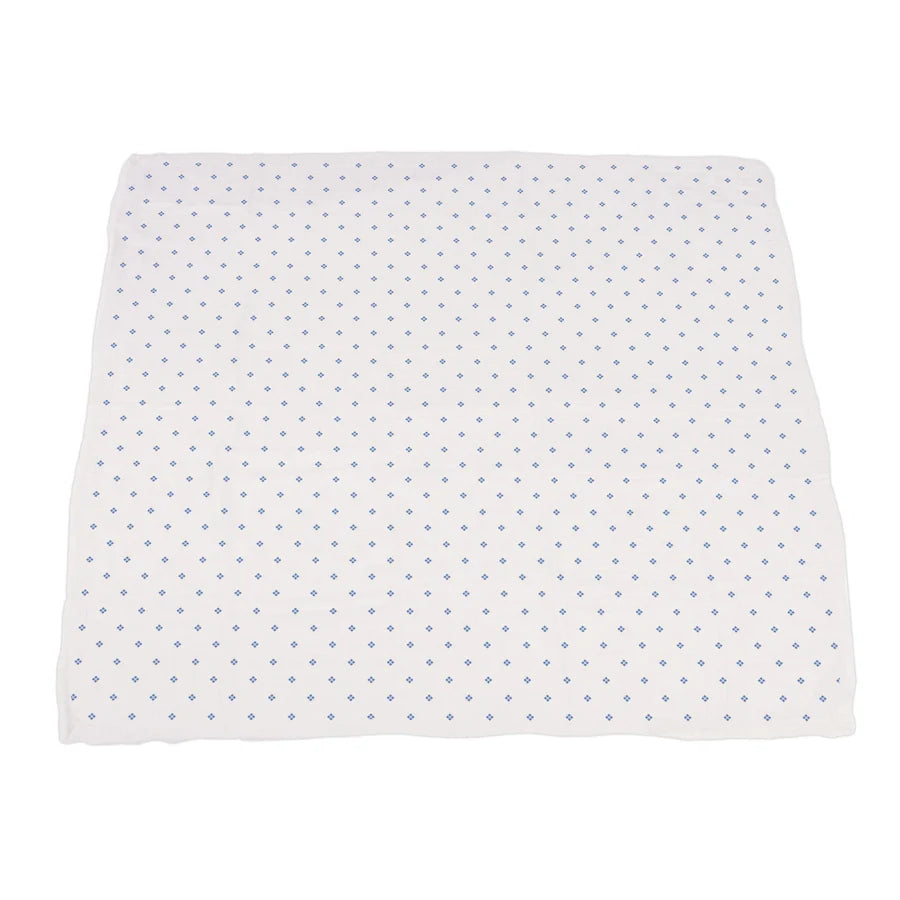 Powder Pink Bunnies and Periwinkle Diamond Polka Dot Bamboo Newcastle Blanket