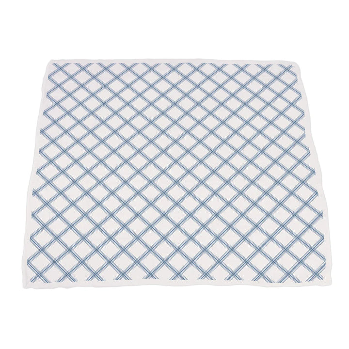Blue and Red Fire Trucks and Buffalo Check Plaid Newcastle Blanket