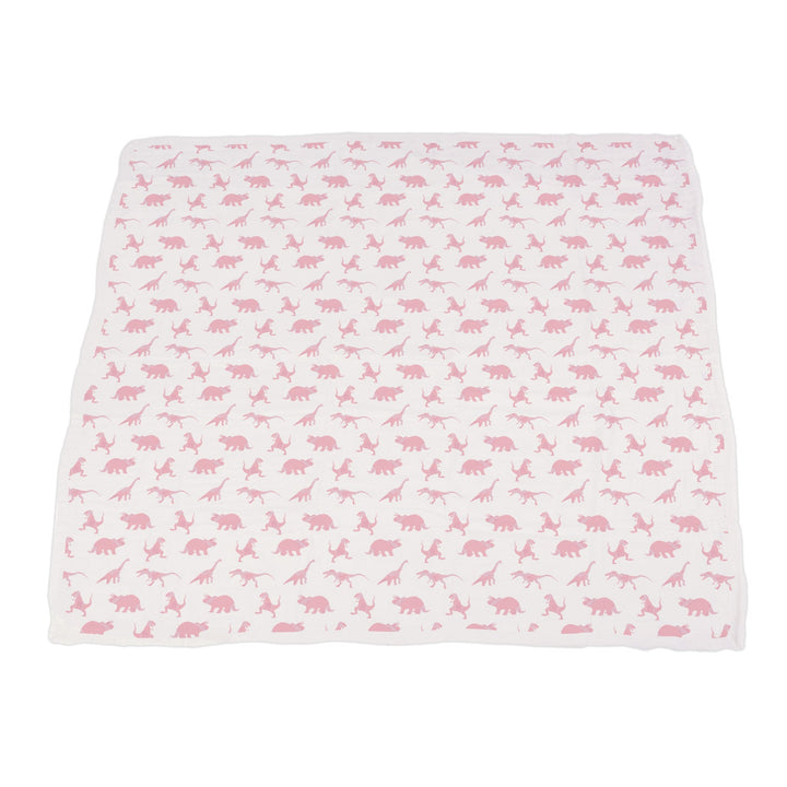 Pink Dinosaurs &amp; Pink Polka Dot Bamboo Newcastle Blanket
