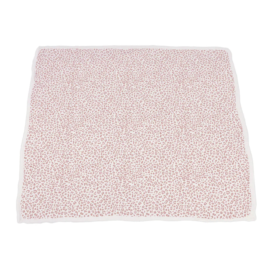 Silver Pink Orchid and Little Leopard Newcastle Blanket