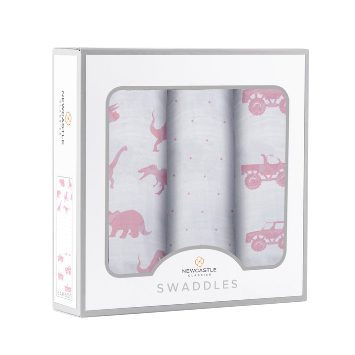 Pretty In Pink Bamboo Muslin Swaddle 3 Pack