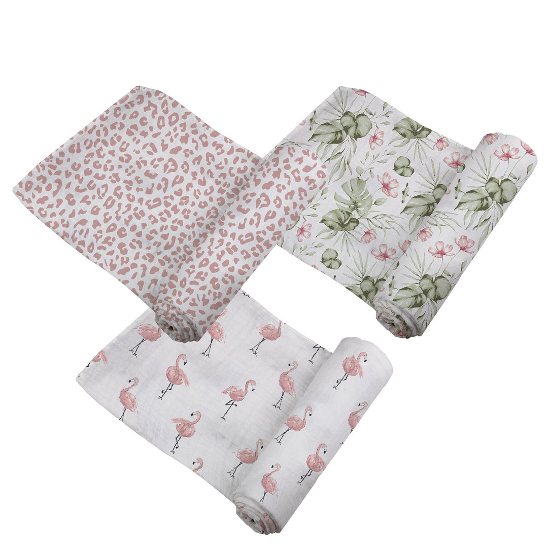 Tropical Paradise Bamboo Muslin Swaddle 3 Pack
