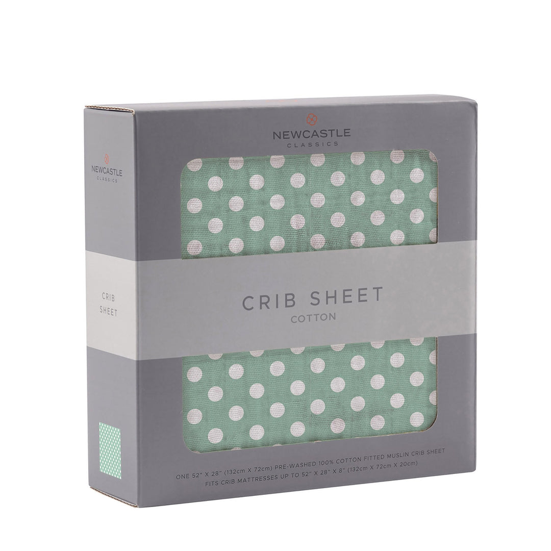 Polka Dot Cotton Muslin Crib Sheet