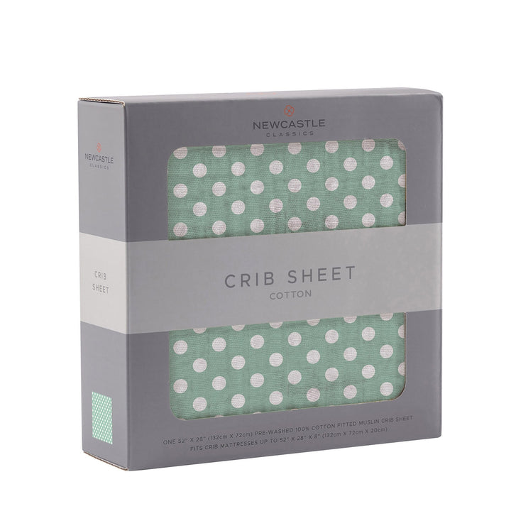 Polka Dot Cotton Muslin Crib Sheet