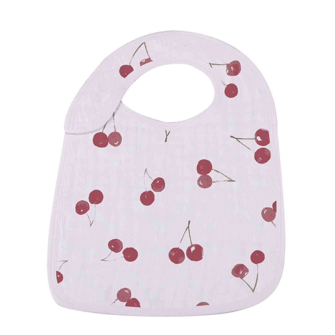 Sweetheart Cherry Hearts Snap Bib 3 Pack