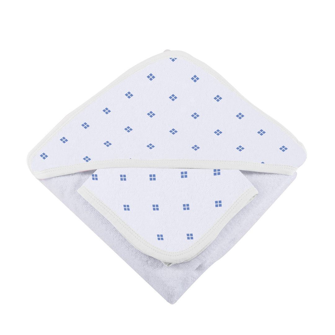 Polka Dot Bamboo Hooded Towel and Washcloth Set