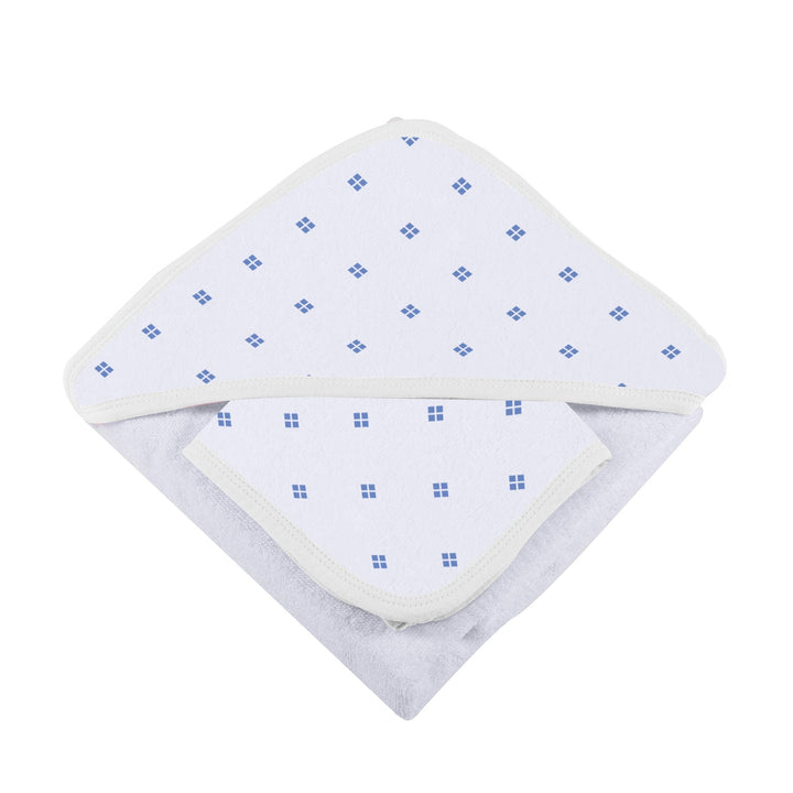 Polka Dot Bamboo Hooded Towel and Washcloth Set