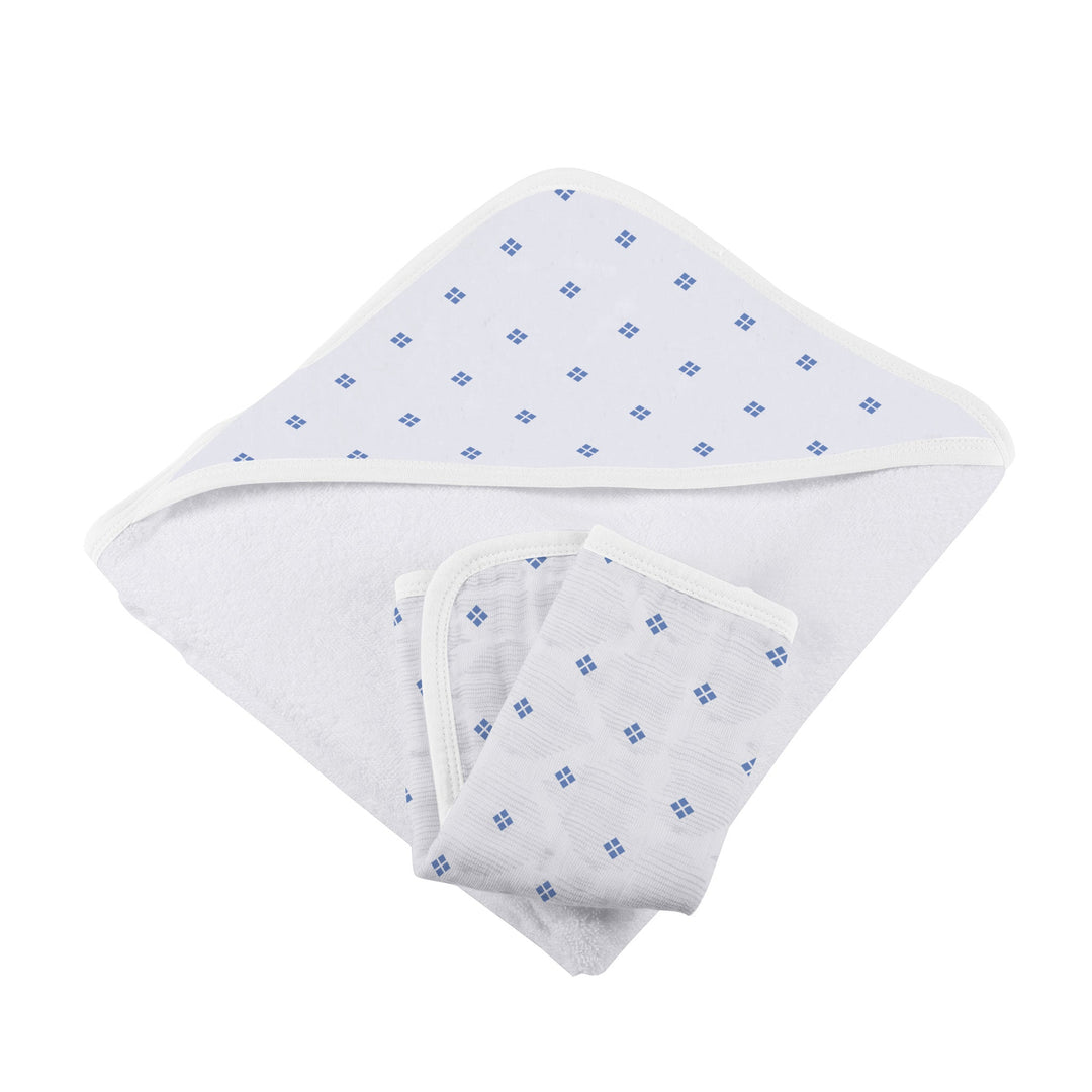 Polka Dot Bamboo Hooded Towel and Washcloth Set