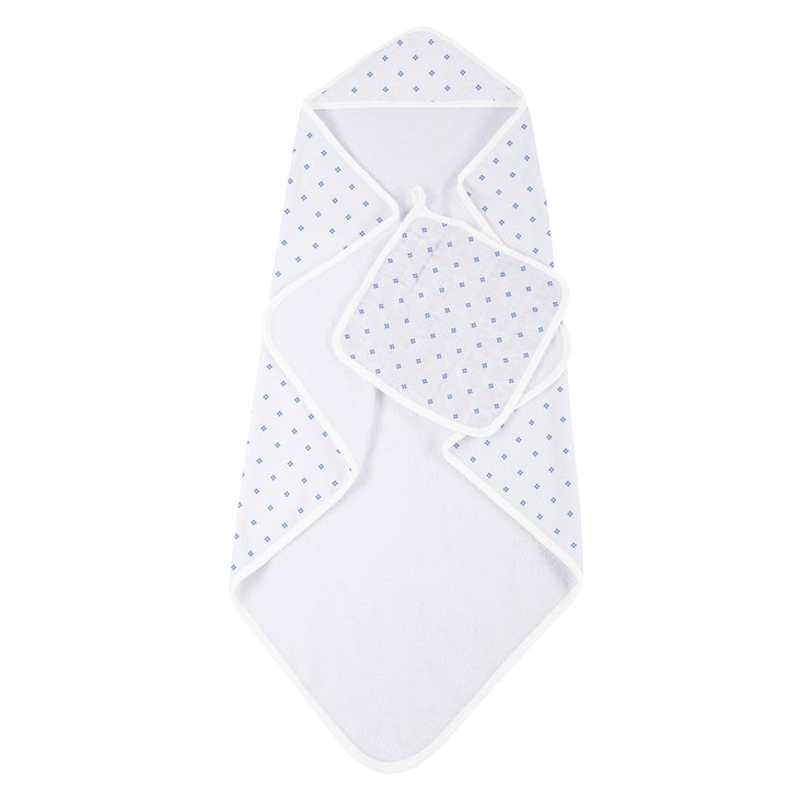 Polka Dot Bamboo Hooded Towel and Washcloth Set