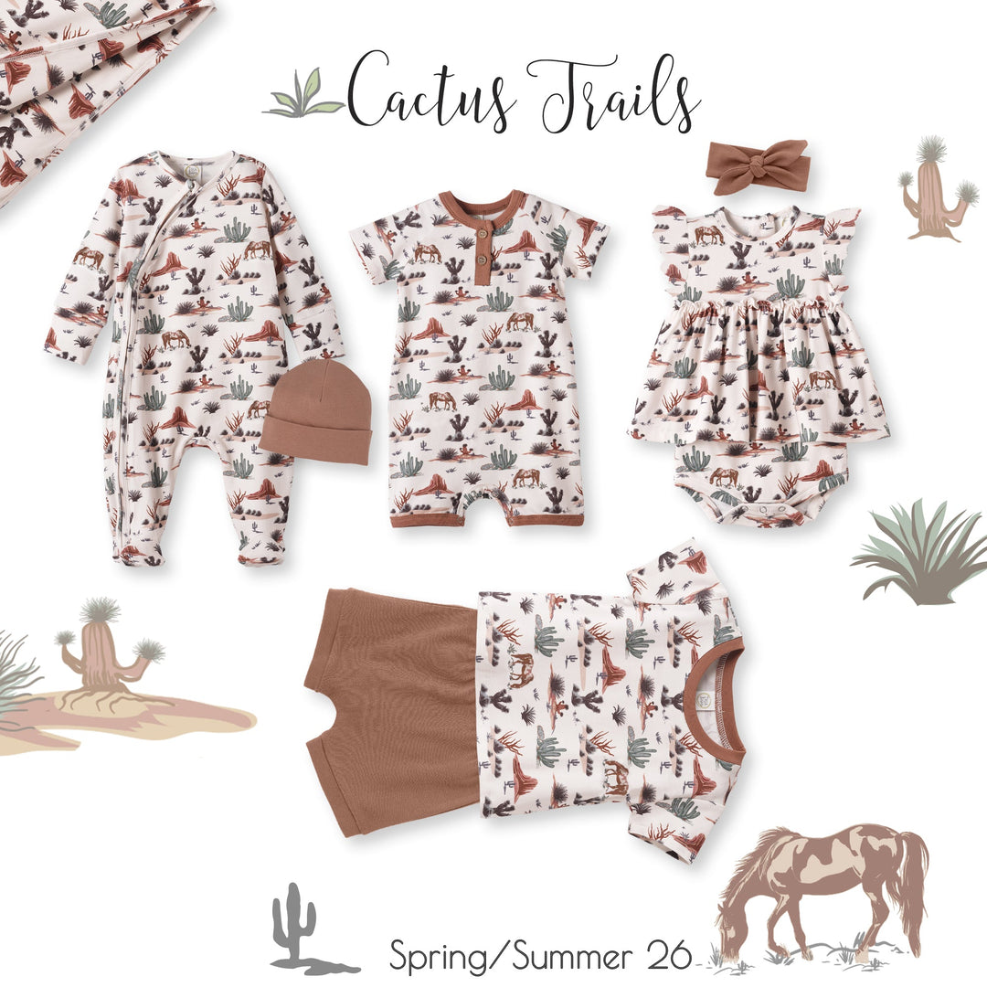 Soft Bamboo Cactus Trals Skirted Bodysuit