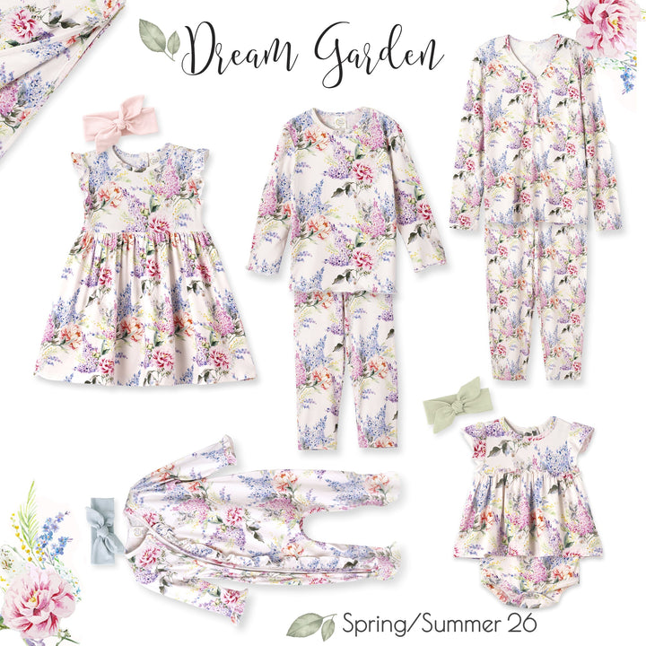Watercolor Floral Bamboo Skirted Bodysuit