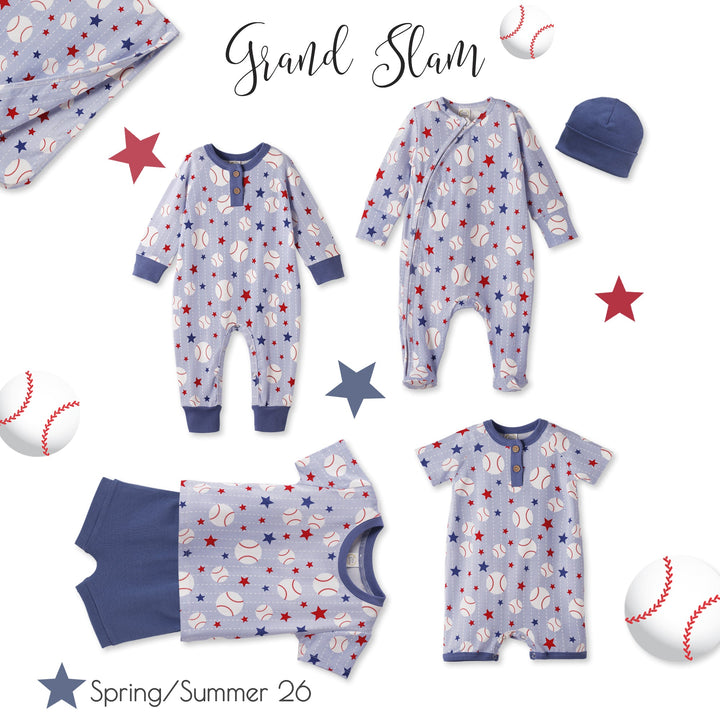 Grand Slam Baseball Bamboo Tee &amp; Cotton Shorts Set