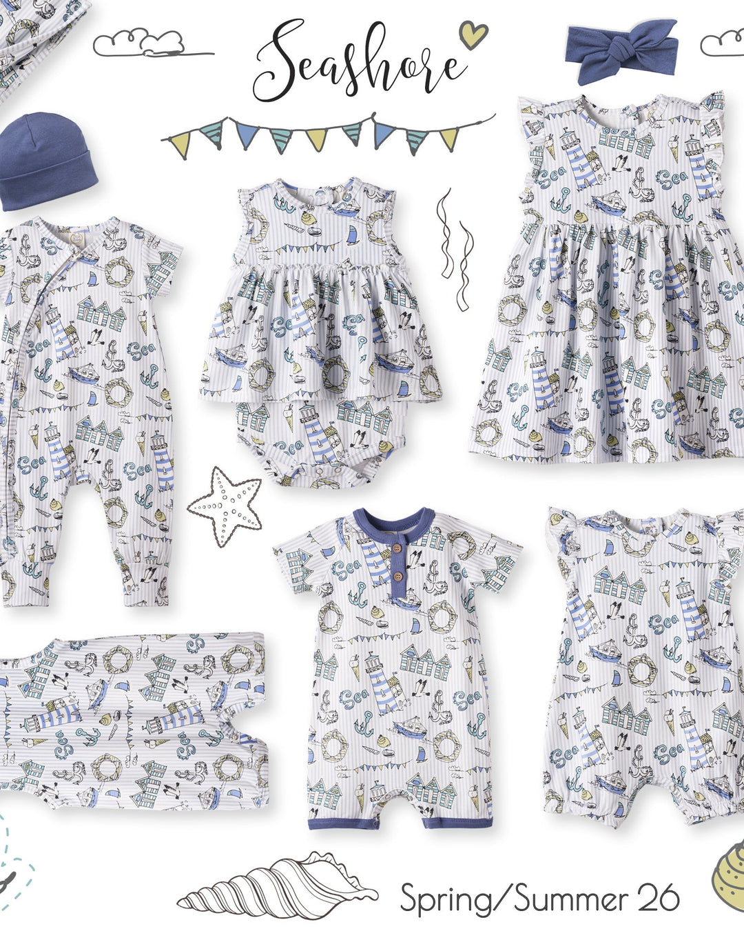 Seashore Bamboo Shortall Romper