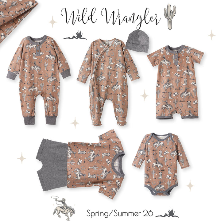 Brown Western Bamboo Cotton Short Set