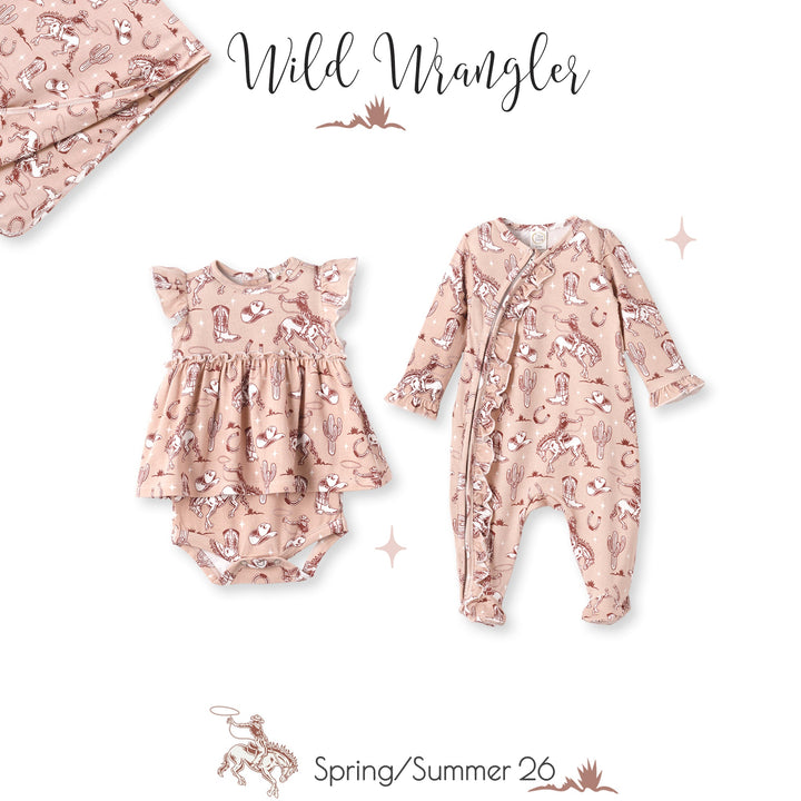 Pink Bamboo Cowgirl Skirted Bodysuit