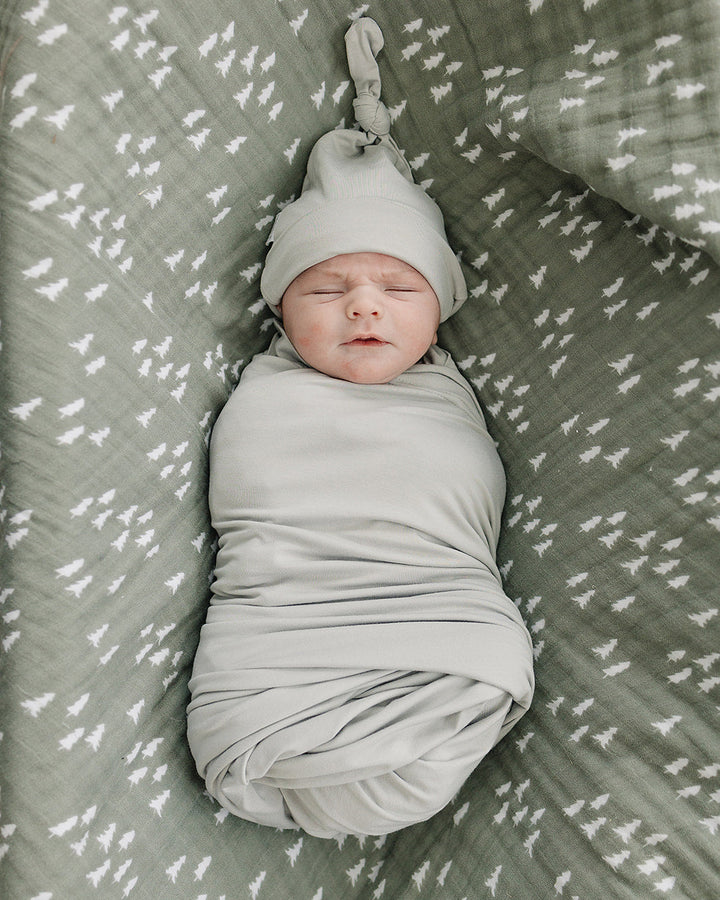 Sage Bamboo Newborn Knot Hat