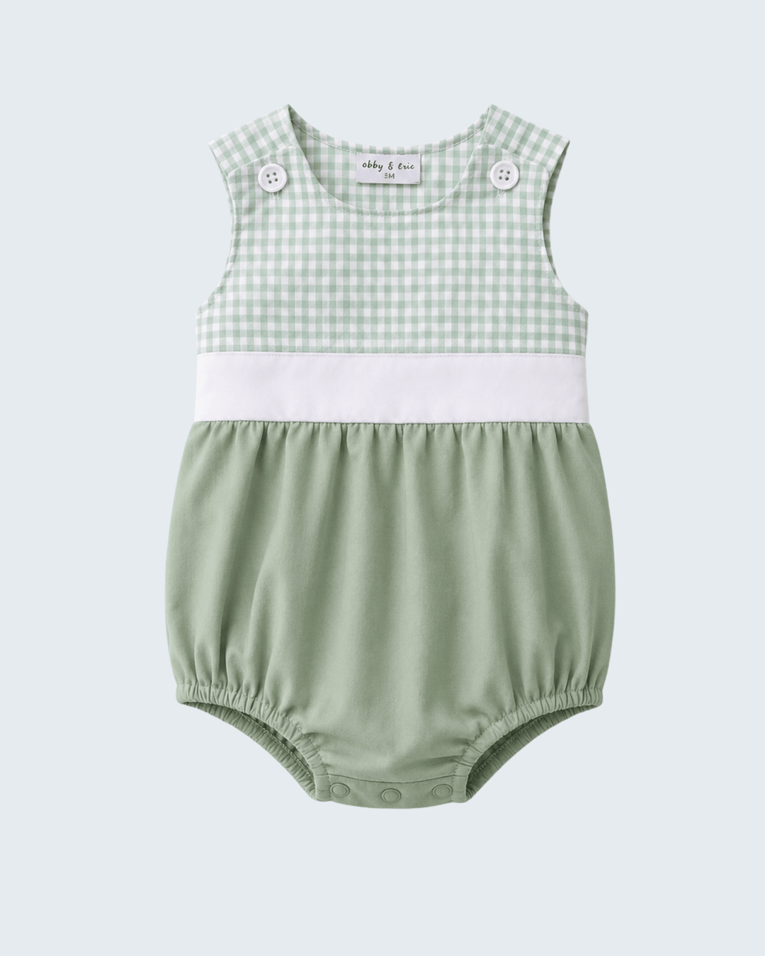 Sage Gingham Knit Bubble