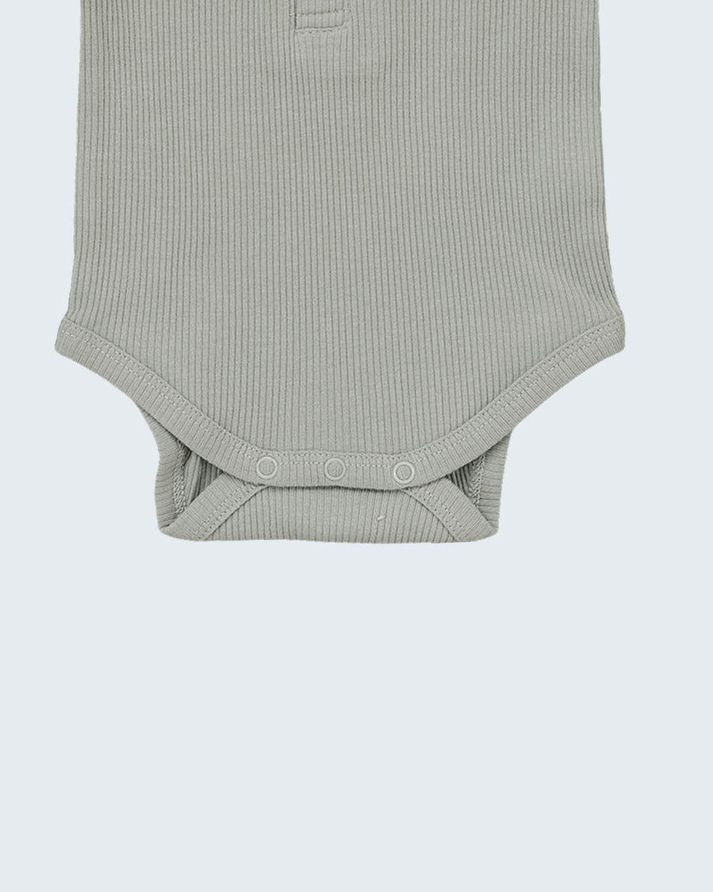 Ribbed baby bodysuit with snap closure in sage green