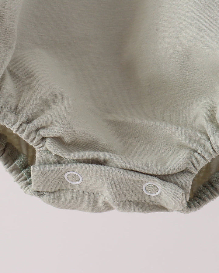 Sage Pumpkin Embroidered Gingham Bubble