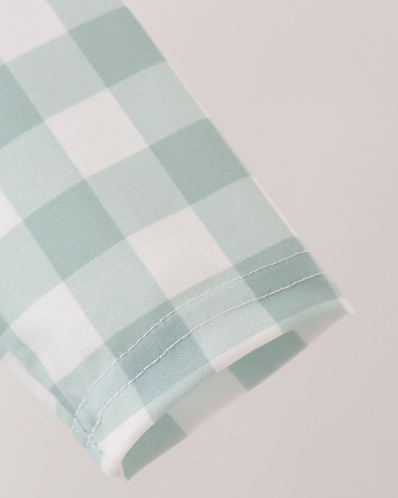 Sage Turkey Embroidered Gingham Pocket Dress