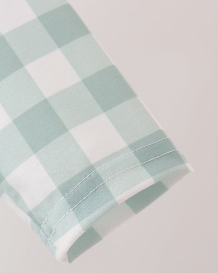 Sage Turkey Embroidered Gingham Pocket Dress