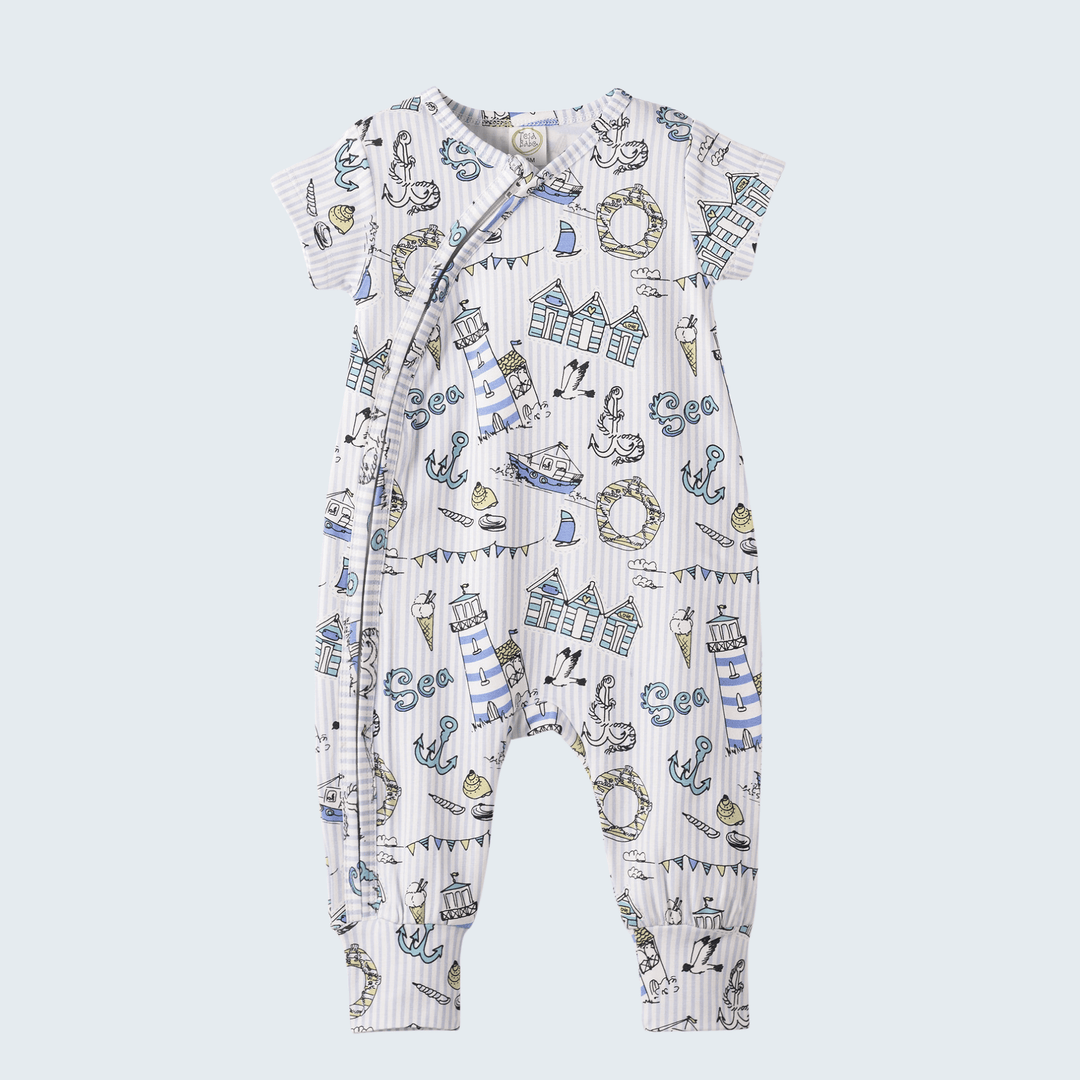 Seashore Bamboo Zipper Romper