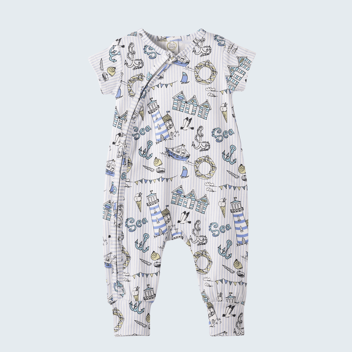 Seashore Bamboo Zipper Romper