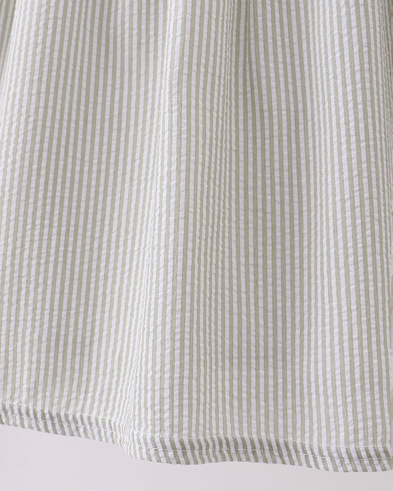 Seersucker Farm Animals Embroidered Ruffle Dress