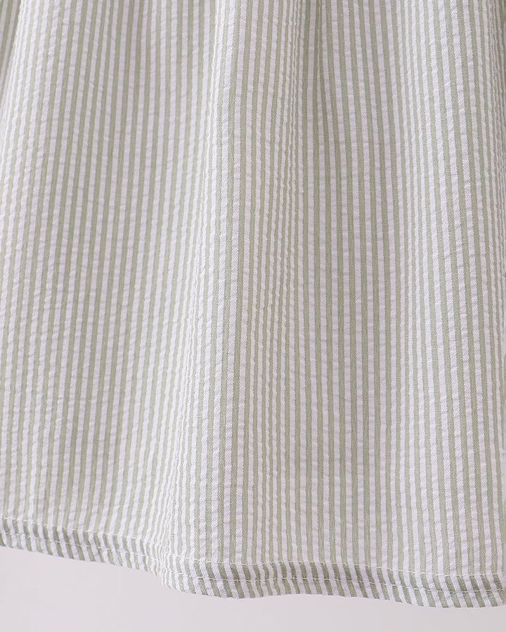 Seersucker Farm Animals Embroidered Ruffle Dress