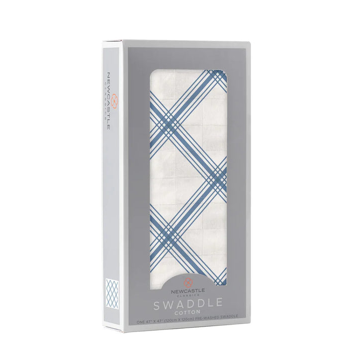 Blue Buffalo Check Plaid Swaddle