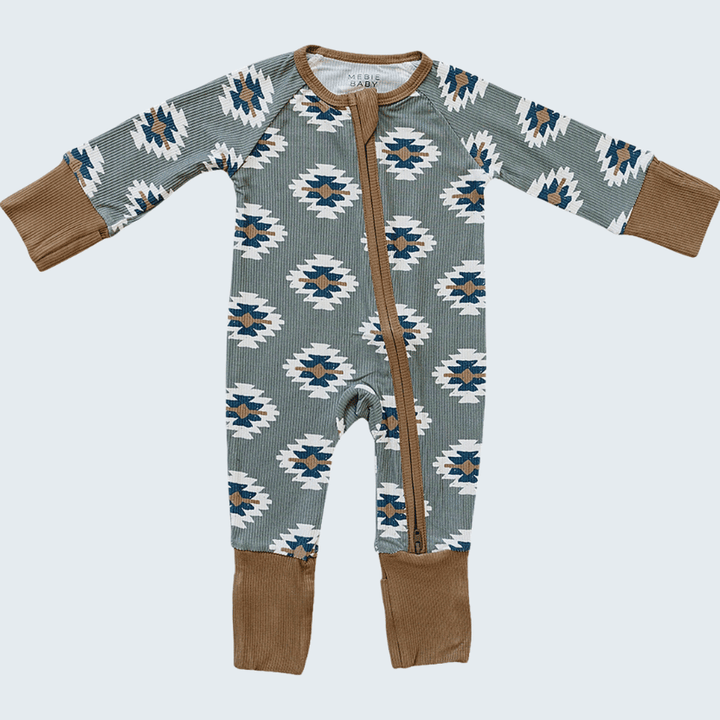 Southwest Aztec Ribbed Bamboo Zipper